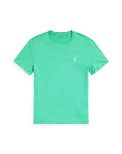 Polo Ralph Lauren Custom Slim Fit Jersey Crewneck T-shirt Man T-shirt Light Green Size L Cotton