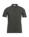 Alpha Studio Man Polo Shirt Military Green Size 36 Cotton, Elastane