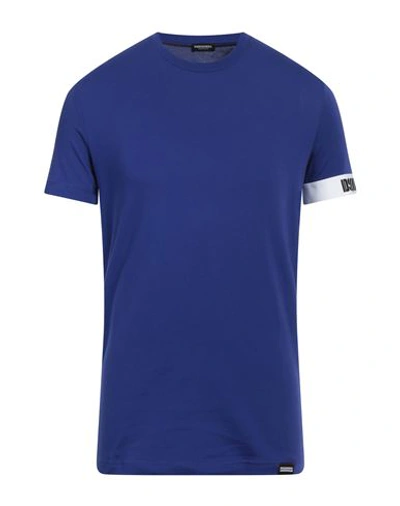 Dsquared2 Man Undershirt Bright Blue Size M Cotton, Elastane