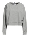 Armani Exchange Woman Sweatshirt Light Grey Size L Cotton, Elastane