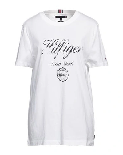Tommy Hilfiger Woman T-shirt White Size L Cotton