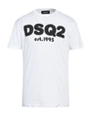 Dsquared2 Crew Neck Cool Fit T-shirt With Printed Logo In White