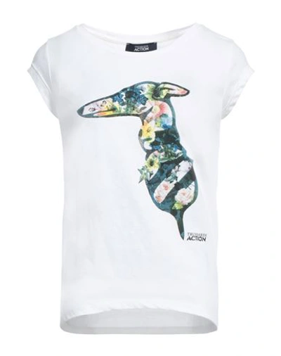 Trussardi Action Woman T-shirt White Size L Polyester, Cotton