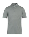 Fedeli Man Polo Shirt Military Green Size 38 Cotton