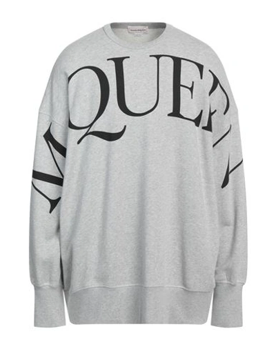 Alexander Mcqueen Man Sweatshirt Grey Size L Cotton, Elastane In Grey
