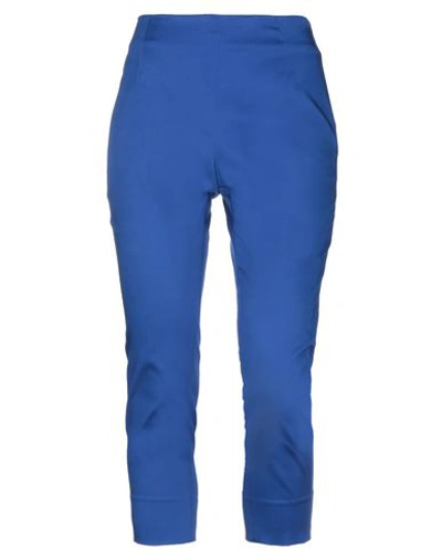 Emisphere Woman Cropped Pants Bright Blue Size 8 Cotton, Elastane