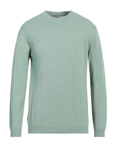 Daniele Fiesoli Man Sweater Sage Green Size L Flax, Cotton In Sage Green