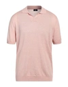 Barba Napoli Man Sweater Blush Size 44 Linen, Cotton In Pink