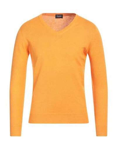 Drumohr Man Sweater Mandarin Size 40 Linen, Polyester In Mandarin