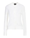 Emporio Armani Woman Cardigan Ivory Size 12 Virgin Wool In White