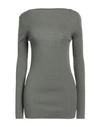 Rick Owens Woman Sweater Military Green Size L Virgin Wool In Green