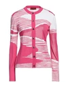 Missoni Woman Cardigan Fuchsia Size 2 Viscose, Polyamide, Polyester In Pink