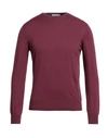 Gran Sasso Man Sweater Burgundy Size 36 Cotton In Red