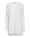 Gentryportofino Woman Sweater Cream Size 12 Cotton, Cashmere In White