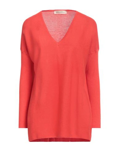Gentryportofino Woman Sweater Tomato Red Size 8 Cotton, Cashmere