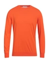 Kangra Cashmere Kangra Man Sweater Orange Size 44 Cotton