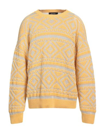 Dsquared2 Man Sweater Yellow Size M Cotton, Linen