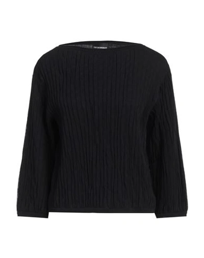 Emporio Armani Woman Sweater Black Size L Cotton, Polyester, Polyamide
