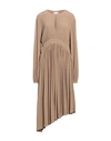Ballantyne Woman Midi Dress Light Brown Size 8 Acetate, Silk In Beige