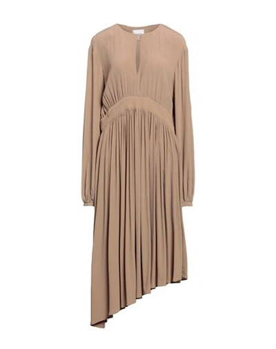 Ballantyne Woman Midi Dress Light Brown Size 10 Acetate, Silk In Beige