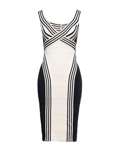 Elisabetta Franchi Woman Midi Dress Navy Blue Size 4 Viscose, Polyamide In Navy Blue