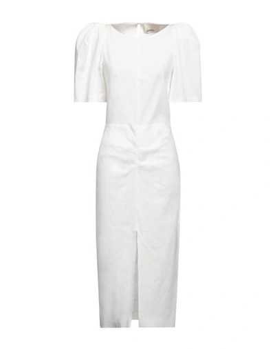 Isabel Marant Woman Midi Dress White Size 2 Hemp, Viscose, Elastane In White