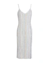 Missoni Linear Pale Stripe Midi Dress In White Multi In White