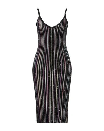 Missoni Woman Midi Dress Black Size 10 Viscose, Polyamide, Polyester, Cupro