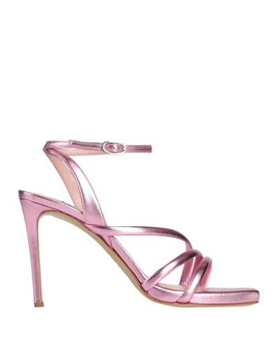Francesco Sacco Woman Sandals Pink Size 6 Soft Leather