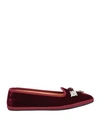 Giannico Woman Loafers Burgundy Size 6.5 Textile Fibers In Red