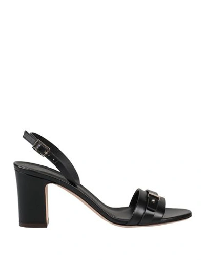 Giorgio Armani Woman Sandals Black Size 8 Soft Leather