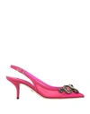 Dolce & Gabbana Woman Pumps Magenta Size 5.5 Polyamide, Viscose, Goat Skin