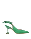 Francesco Sacco Woman Pumps Green Size 10 Textile Fibers