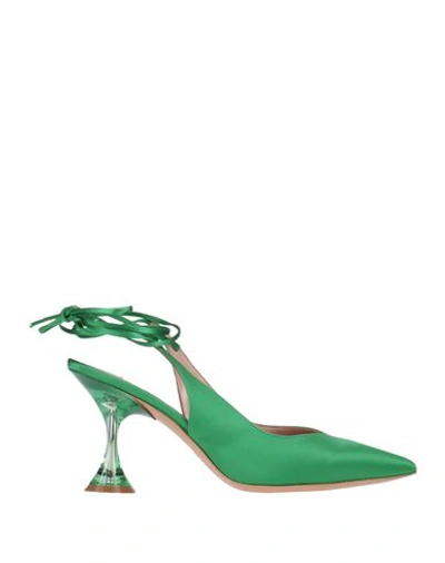 Francesco Sacco Woman Pumps Green Size 10 Textile Fibers In Green