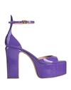 Valentino Garavani Woman Sandals Purple Size 7 Soft Leather