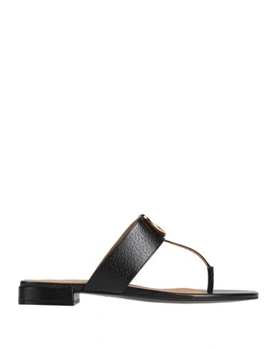 Emporio Armani Woman Thong Sandal Black Size 7.5 Soft Leather
