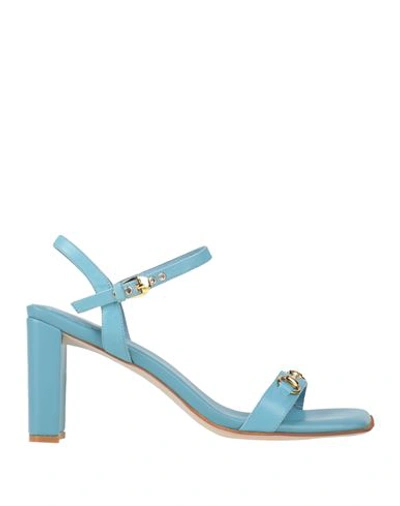 Jeffrey Campbell Woman Sandals Sky Blue Size 10 Soft Leather