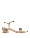 Gianvito Rossi Women's Lena Leather Block-heel Sandals In Gold
