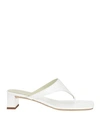 By Far Woman Thong Sandal White Size 7 Soft Leather