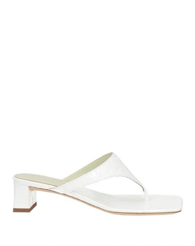 By Far Woman Thong Sandal White Size 7 Soft Leather In White