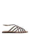 BRUNELLO CUCINELLI BRUNELLO CUCINELLI WOMAN SANDALS BRONZE SIZE 8 LEATHER