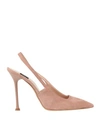 Islo Isabella Lorusso Woman Pumps Blush Size 10 Soft Leather, Elastic Fibres In Pink