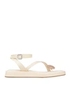 Gia Rhw Gia / Rhw Woman Thong Sandal Ivory Size 7 Textile Fibers In White