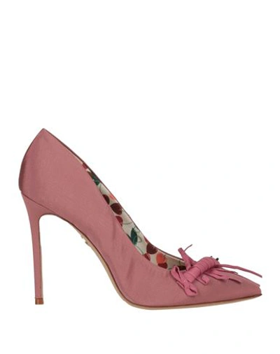 Charlotte Olympia Woman Pumps Pastel Pink Size 9.5 Textile Fibers