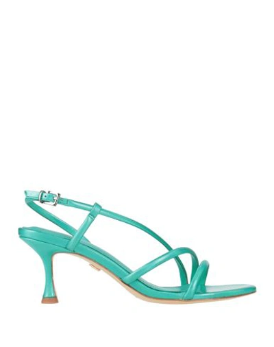 Lola Cruz Woman Sandals Turquoise Size 6 Leather In Blue