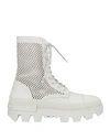 Moncler Woman Ankle Boots Light Grey Size 8 Leather