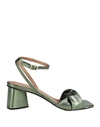 Carmens Woman Sandals Green Size 6 Leather