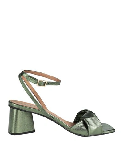 Carmens Woman Sandals Green Size 6 Leather