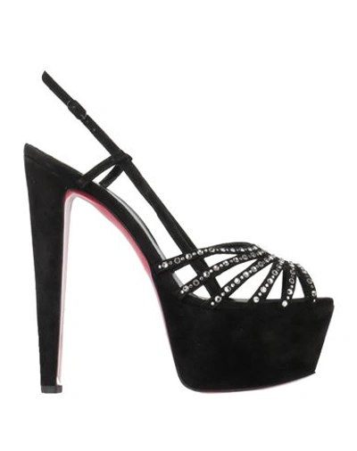 Christian Louboutin Woman Sandals Black Size 9.5 Leather