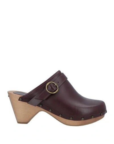 Isabel Marant Woman Mules & Clogs Burgundy Size 7.5 Leather In Red